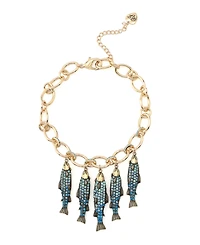 Betsey Johnson Mermaid Jewels Fish Charm Bib Necklace