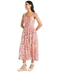 Maggy London Women's Printed Empire-Waist Midi Dress