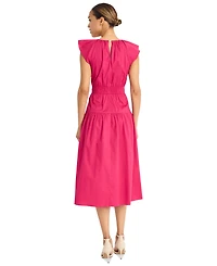Maggy London Women's Round-Neck Tie-Waist Midi Dress