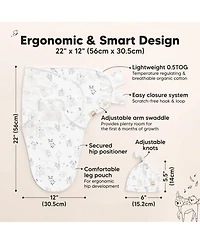 KeaBabies 3-Pack Organic Baby Swaddle Sleep Sacks with Knot Hats, Newborn Swaddles Wrap 0-3 Months, Ergonomic Wearable Blanket