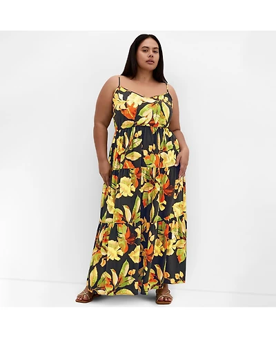 City Chic Plus Oasis Tropical Maxi Dress