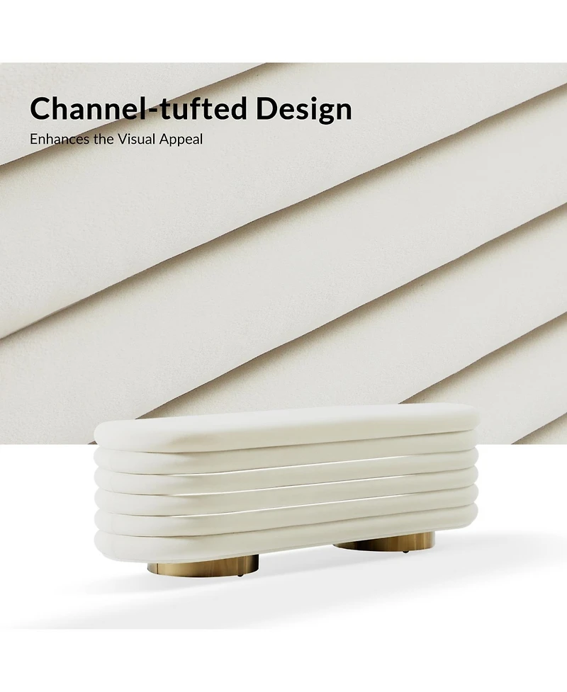 Rupert Bench with Gold-finished Metal Legs