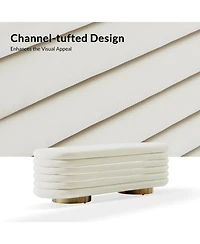 Rupert Bench with Gold-finished Metal Legs