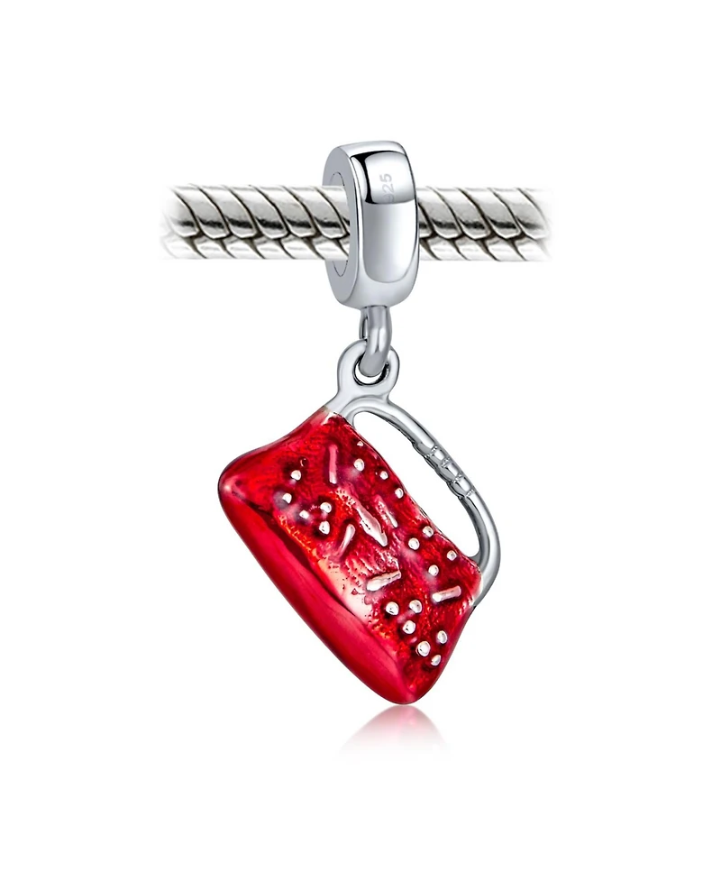 Bling Jewelry Set of 2 Fashion Crystal Black Dress & Red Clutch Purse Dangle Charm Bead Sterling Silver