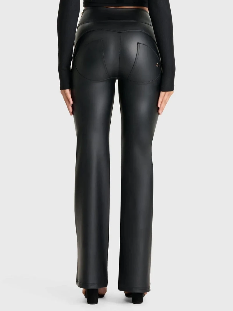 Freddy Women's Faux Leather High-Rise Sculpting Super Flares
