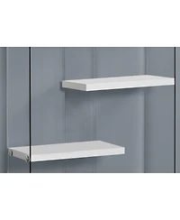 59" White Glass Four Tier Etagere Bookcase