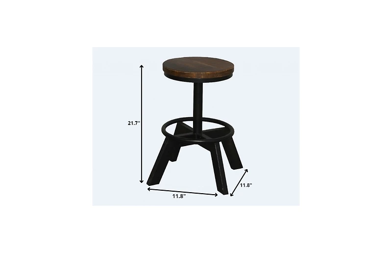 Industrial Iron Bar Stool with Backless Design for Bar Height Seating