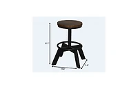 Industrial Iron Bar Stool with Backless Design for Bar Height Seating