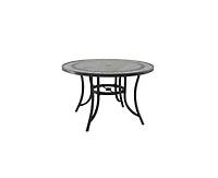 Casainc 48 inch Aluminum Ceramic Tile Top Round Dining Table with Umbrella Hole