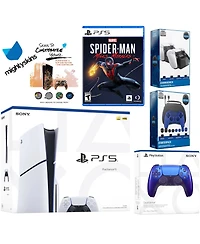 Sony Playstation 5 Slim Disc Bundle with Spider-Man: Miles Morales, Extra Controller, Pro Gamer Kit