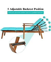 Outdoor 3-Piece Cushioned Rattan Lounge Chair Set – Portable Patio Furniture with Folding Table