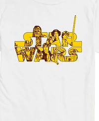 Airwaves Men's Star Wars Character Logo Short Sleeve T-Shirt