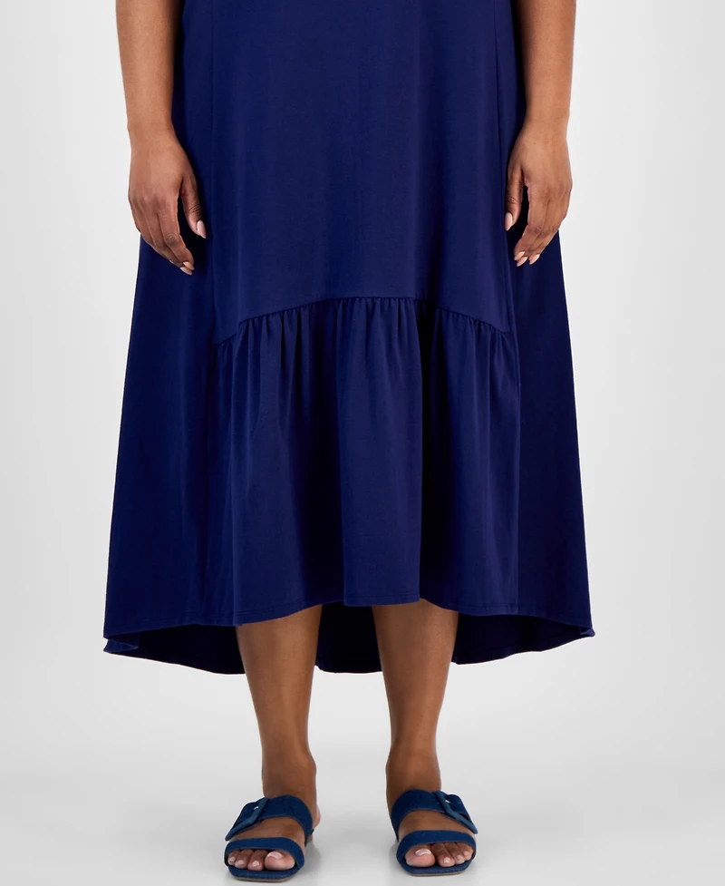 Jones New York Plus Size Ruffled High-Low Dress