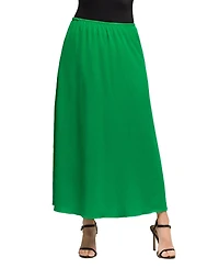24seven Comfort Apparel Women's Elastic Waist A Line Maxi Skirt