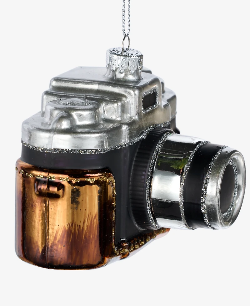 Holiday Lane Eclectic Charm Glass Camera Ornament. Macy's Exclusive