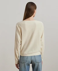 Lauren Ralph Women's Cotton-Blend Dolman-Sleeve Sweater