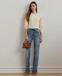 Lauren Ralph Women's Cotton-Blend Dolman-Sleeve Sweater