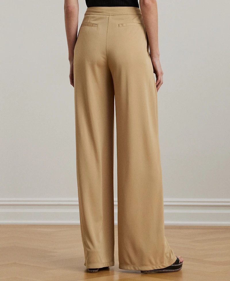 Lauren Ralph Women's Pleated Stretch Jersey Wide-Leg Pants