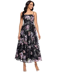 Betsy & Adam Women's Floral-Print Lace Sleeveless Dress