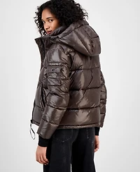 S13 Women's Ella Hooded Thumbhole-Cuff Puffer Coat