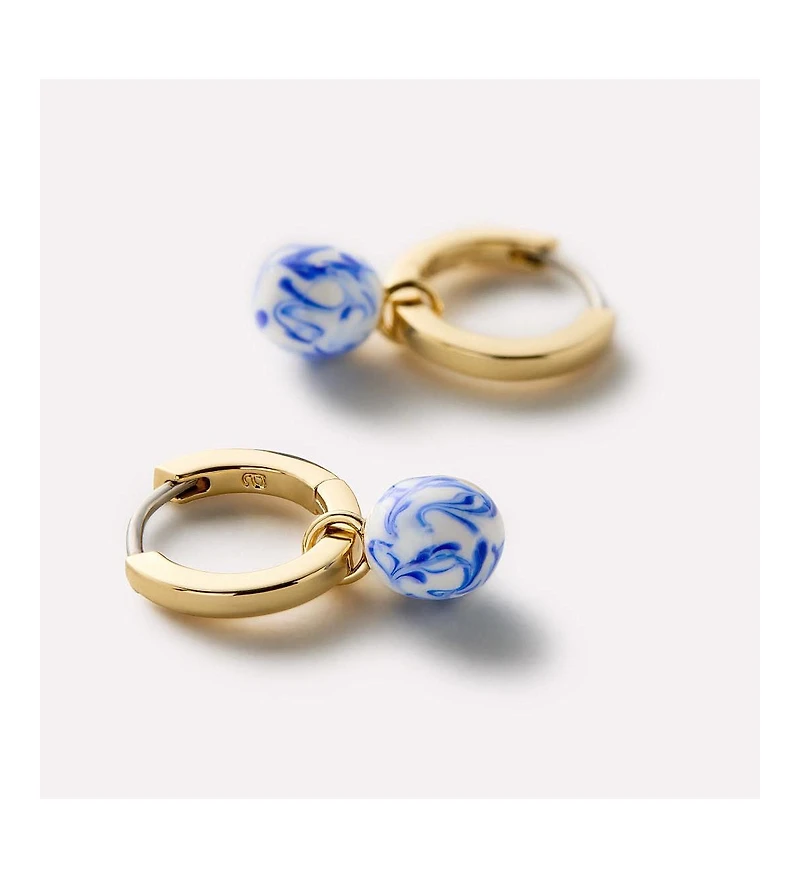 Ana Luisa Gold Drop Earrings - Lainey Marble Blue