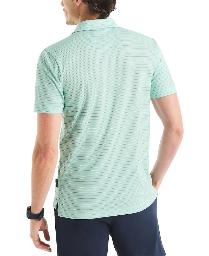 Men's Classic-Fit Stripe Moisture Wicking Performance Golf Polo Shirt