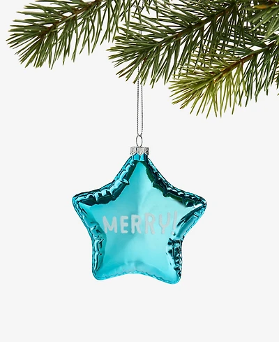 Holiday Lane Merry Magic Blue Puffy Star Ornament, Macy's Exclusive