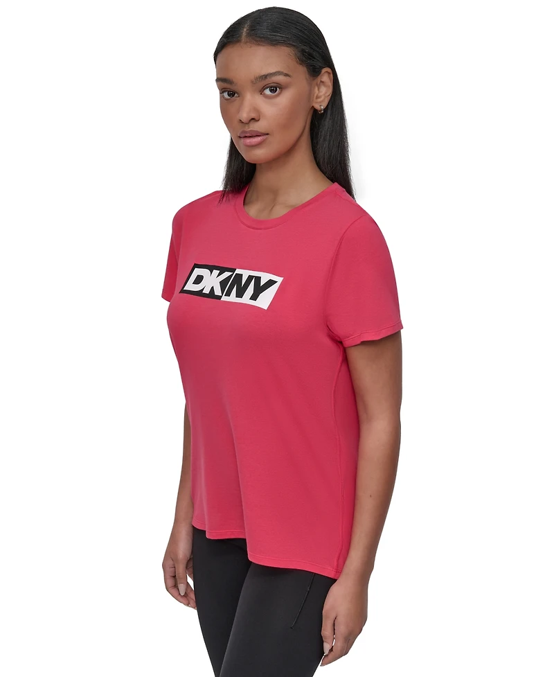 Dkny Sport Women's Colorblocked-Logo Crewneck T-Shirt