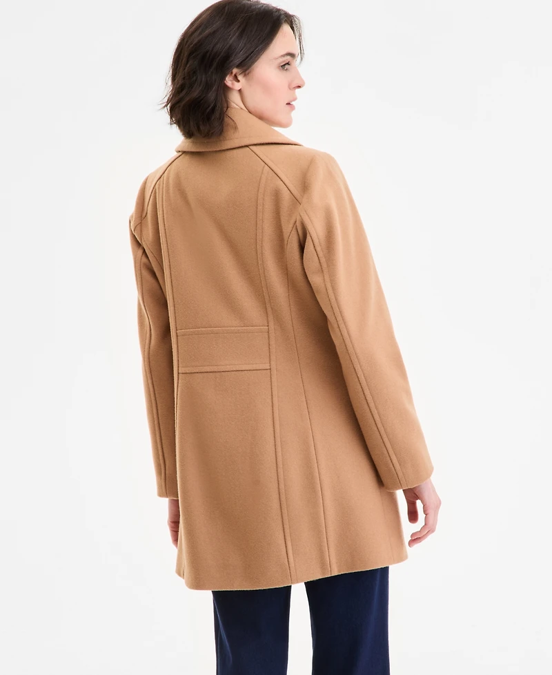 Anne Klein Women's Single-Breasted Notched-Collar Peacoat