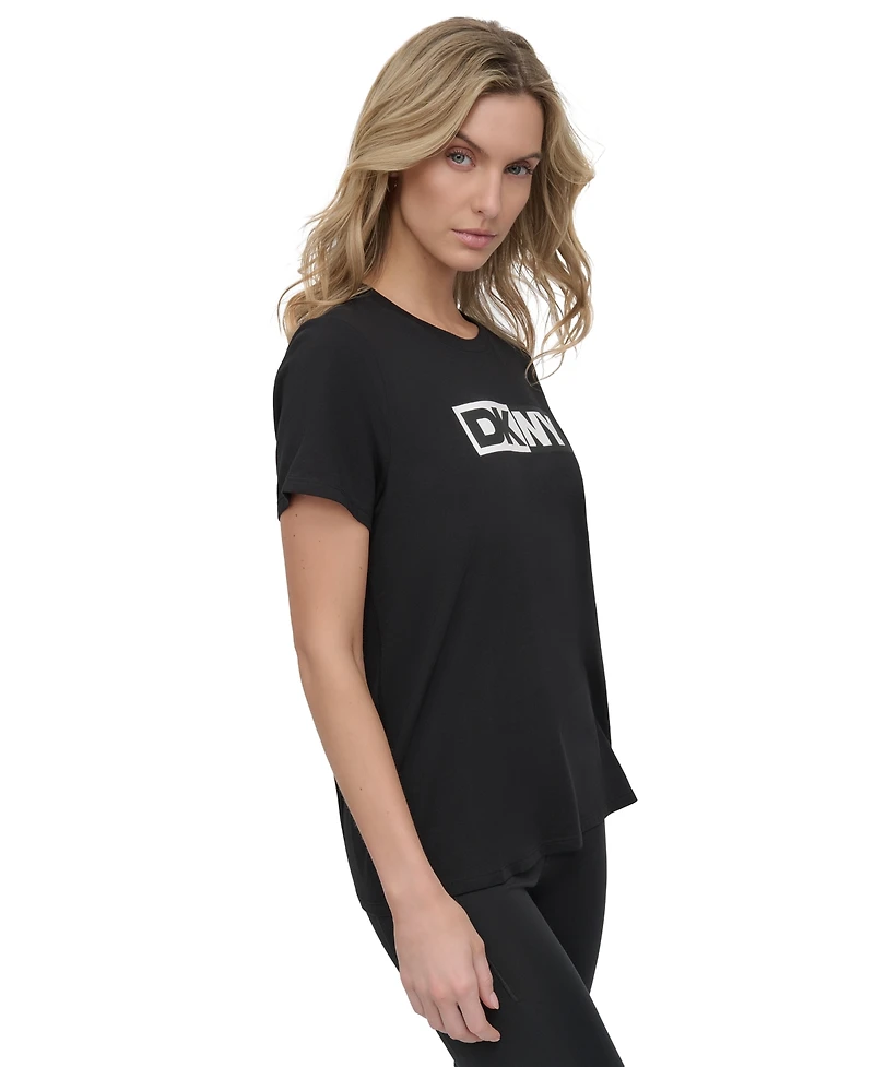 Dkny Sport Women's Colorblocked-Logo Crewneck T-Shirt