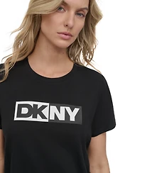 Dkny Sport Women's Colorblocked-Logo Crewneck T-Shirt