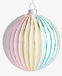 Holiday Lane Pastel Shine Rainbow Textured Ball Ornament, Macy's Exclusive