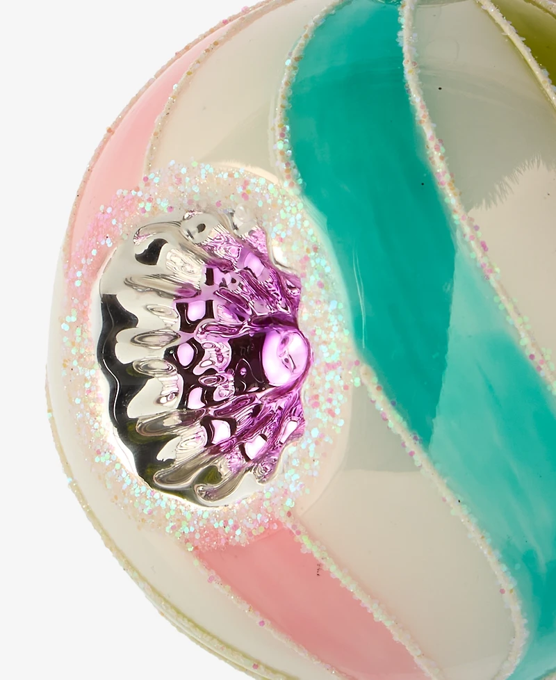 Holiday Lane Pastel Shine Rainbow Reflector Ball Ornament, Macy's Exclusive