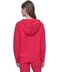 Dkny Sport Women's Two-Tone Zip-Front Long-Sleeve Hoodie