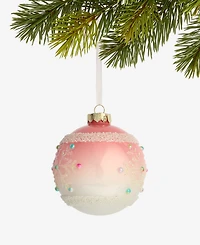 Holiday Lane Sugar Plum Glass Snowflake Ball Ornament, Macy's Exclusive