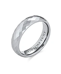 Bling Jewelry Multi Faceted Prism Cut Titanium Band Rings Silver Tone Comfort Fit 5MM