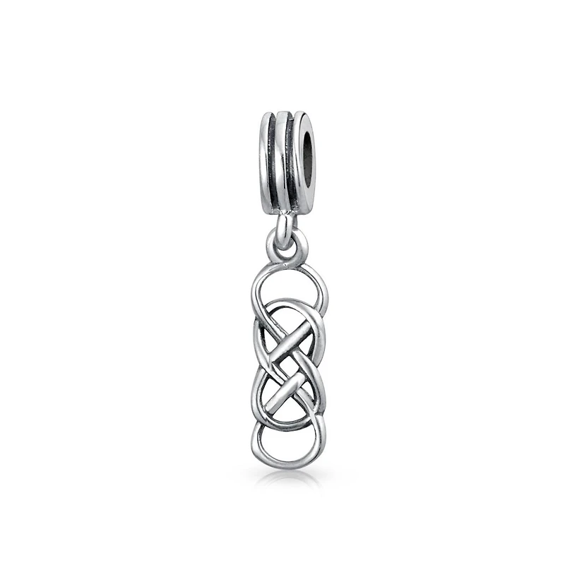 Bling Jewelry Set of 2 Romantic Celtic Love Knot Infinity Dangle Charm Bead Sterling Silver