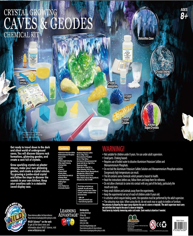 Wild Environmental Science Crystal Growing Caves and Geodes Science Kit Toys