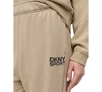 Dkny Sport Women's Rhinestone-Logo High-Rise Straight-Leg Pants