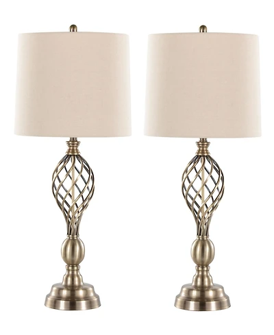 Lumisource 29" Metal Linx Twist Contemporary Table Lamp, Set of 2