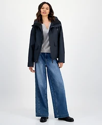 Rains Women's Snap-Front Hooded Waterproof Jacket