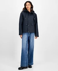 Rains Women's Snap-Front Hooded Waterproof Jacket