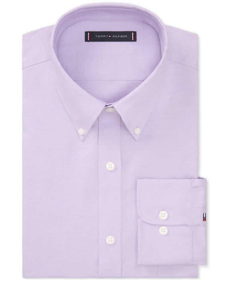 Tommy Hilfiger Men's Th Flex Regular Fit Stretch Pinpoint Dress Shirt