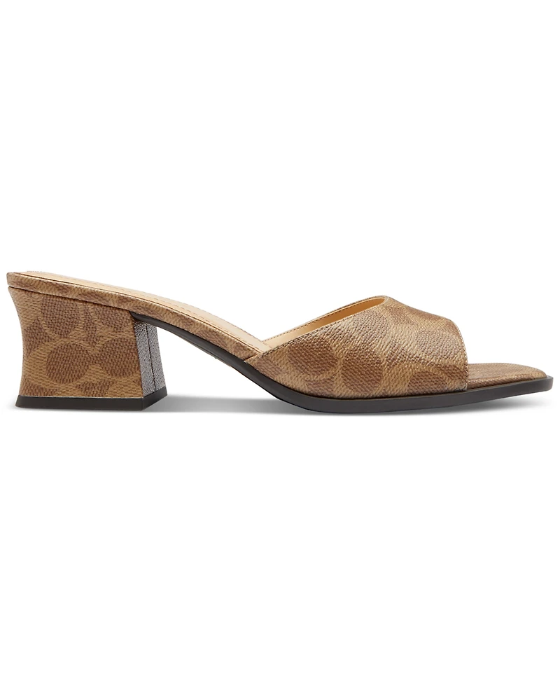 Coach Women's Sculpted C Leather Block-Heel Sandals