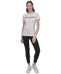 Dkny Sport Women's Cotton-Blend Rhinestone-Logo T-Shirt