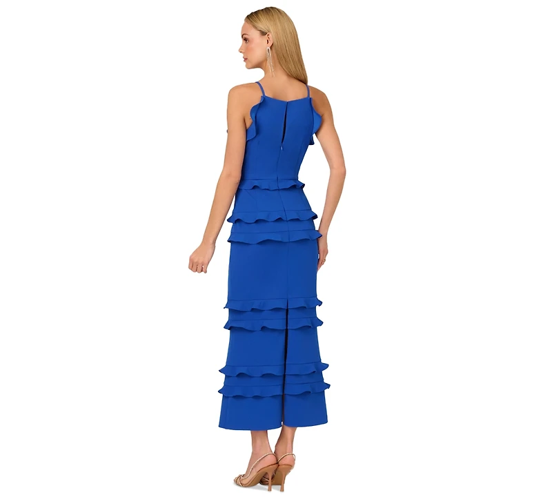 Adrianna Women's Tiered-Ruffle-Trim Crepe Dress