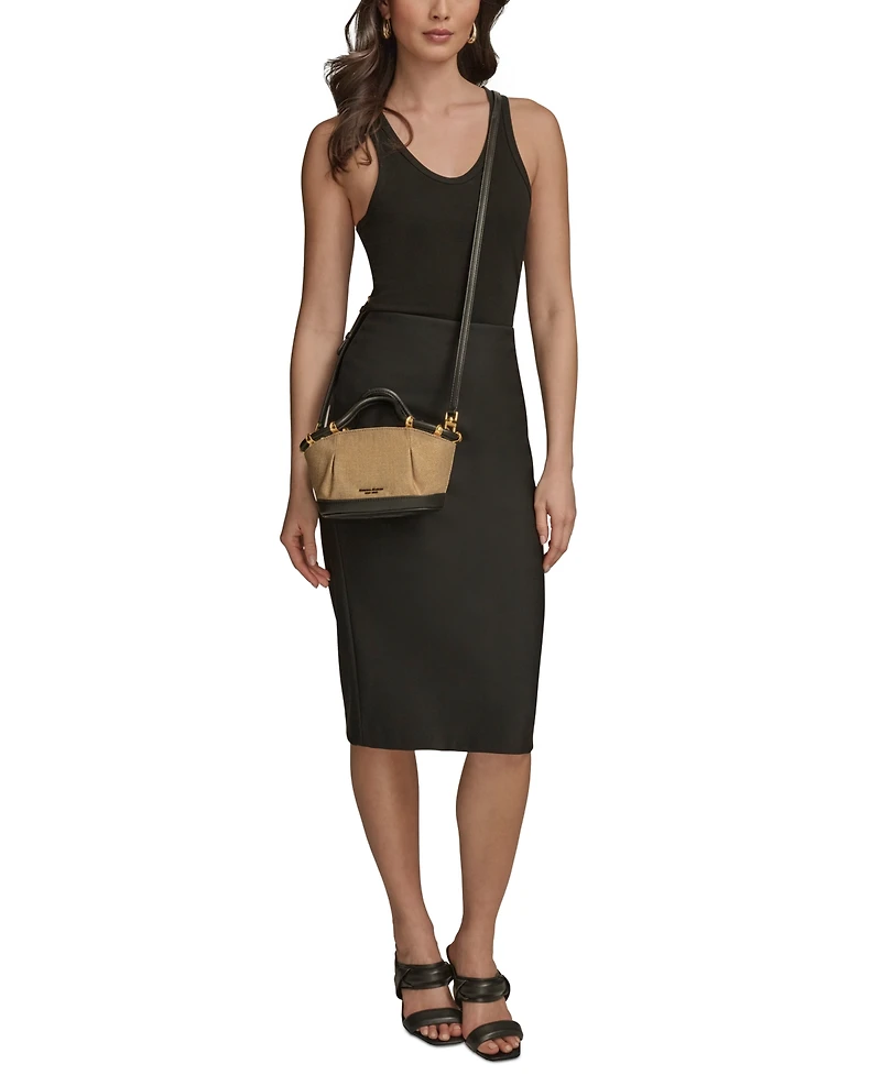 Donna Karan New York Chiffon Metallic Canvas Mini Crossbody Bag