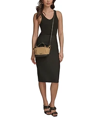 Donna Karan New York Chiffon Metallic Canvas Mini Crossbody Bag