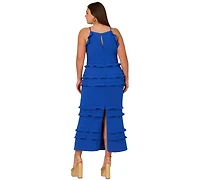 Adrianna Plus Ruffled Sleeveless Midi Dress