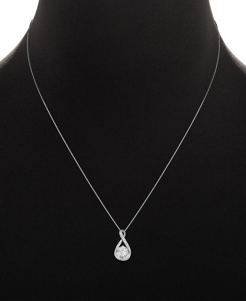 Giani Bernini Cubic Zirconia Infinity Pendant Necklace & Solitaire Stud Earrings in Sterling Silver, Exclusively at Macy's